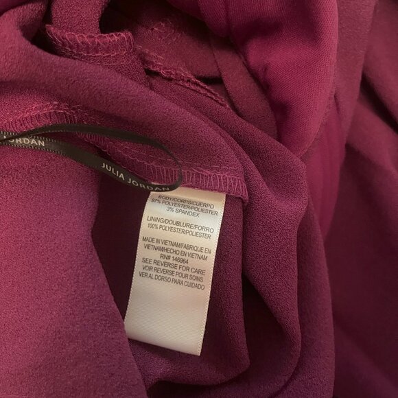 Julia Jordan Purple Belted Jumpsuit Size 4 - Picture 9 of 9